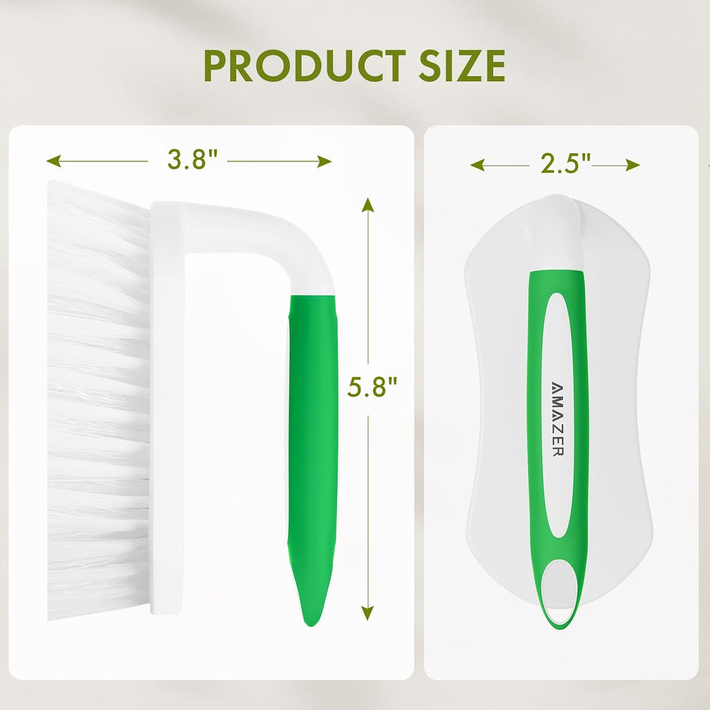 Scrub Brush for Cleaning Comfort Grip Shower Scrubber Stiff Bristles with Handle Heavy Duty Cleaner Brush for Tub Sink Carpet Floor - Pack of 2 (Green+Green) - view 3