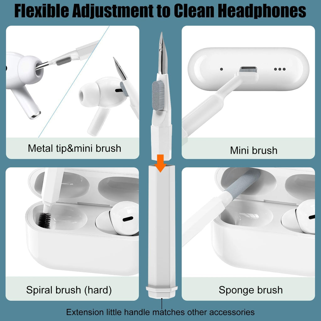 20 in 1 Multifunctional Cleaner Kit for Electronic Devices (White) | Keyboard Cleaning Brush, Headphones Cleaner Kit for AirPods, Multi-Tool for Cleaning Laptop, Earbuds, Camera, Cellphones - view 2
