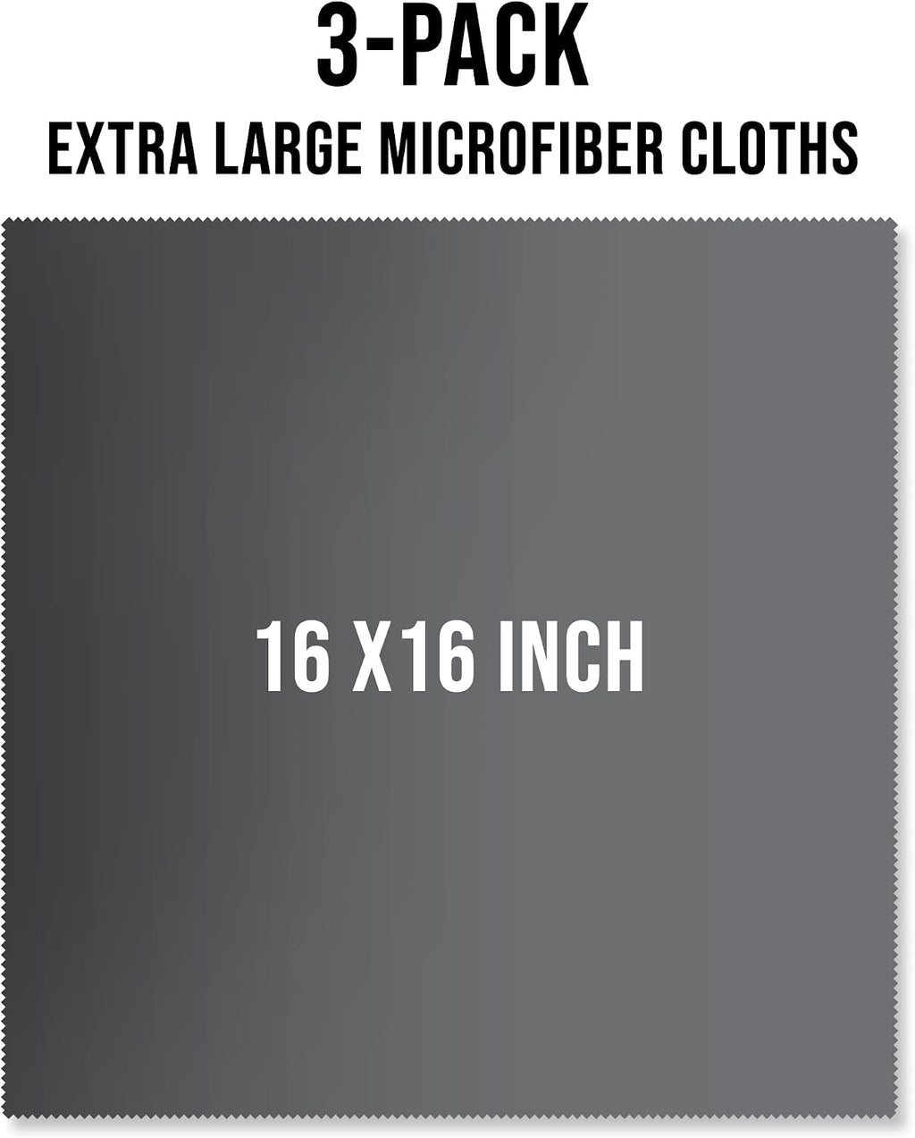 3-Pack 16x16 Inch Extra Large Lint-Free Microfiber Cleaning Cloths for Laptop, LCD TV, Computer Screen, Monitor, Tablet, Camera Lens, Glass, Telescope, iPhone, iPad, Other Delicate Surfaces - view 8