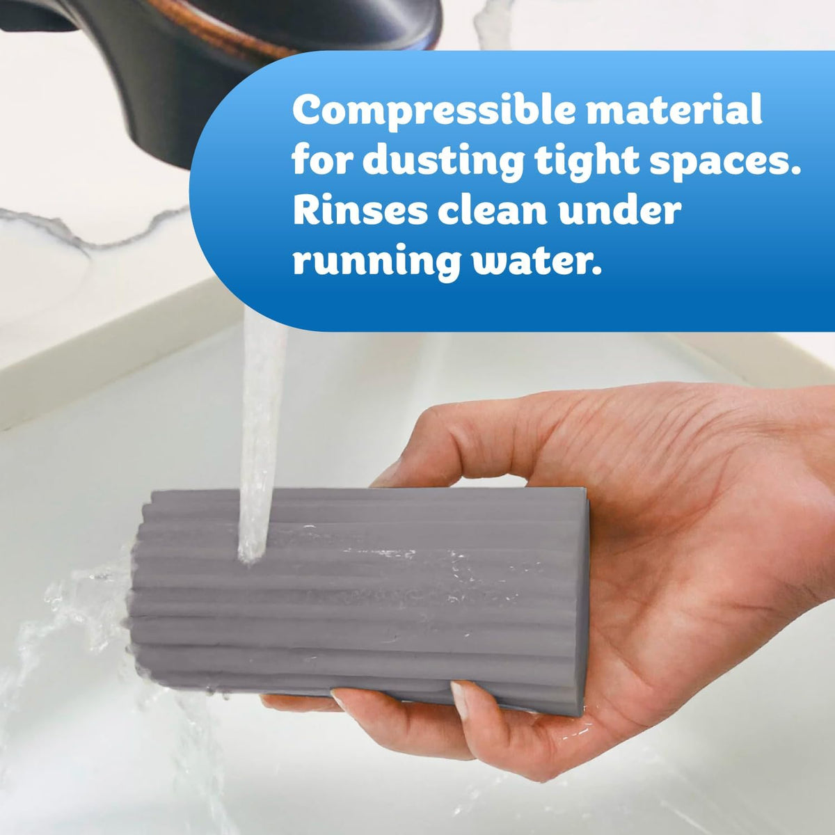 Damp Duster Dusting Sponges (8 Count) - Dust Remover for Household Cleaning - Duster for Vents, Railings & Blinds - Reusable Baseboard Cleaner - view 3