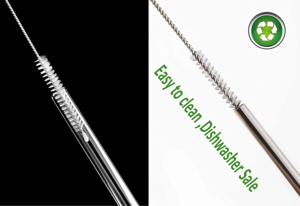 Straw cleaner brush extra long 12 inch, extra wide 12mm diam for 40/30/20 oz mug, nylon bristles and stainless steel handle straw brush (10 pcs) - view 6