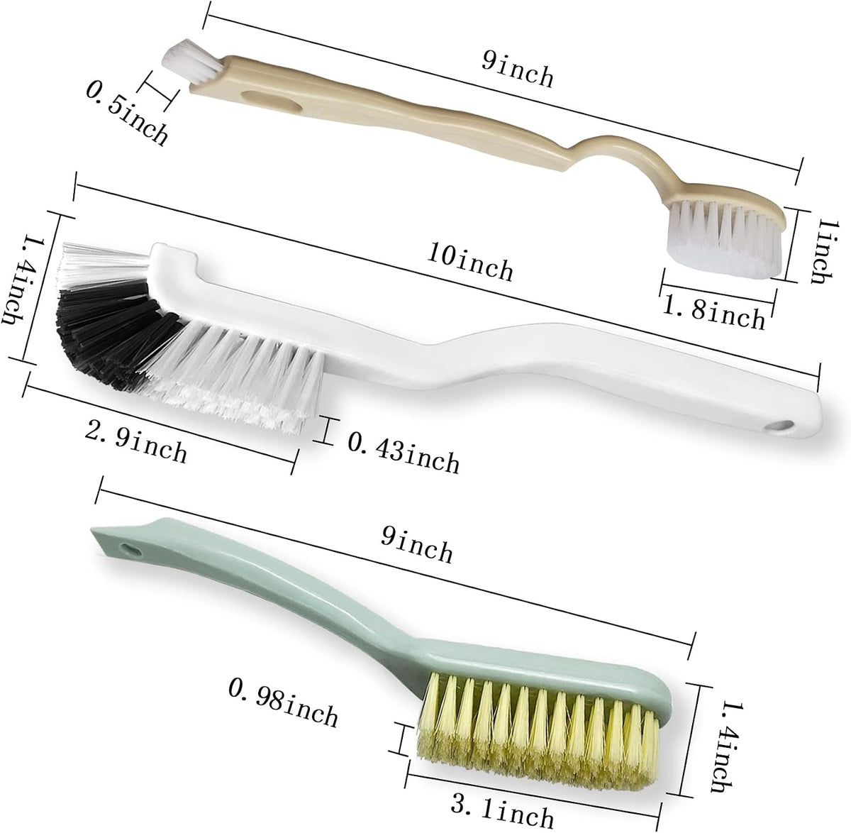 Cleaning Brush Shoe Kitchen Bottle Brush Sink Bathroom Household Dish Pot Pan Edge Corners Tile Lines Brush with Stiff Bristles - view 5