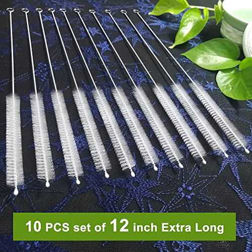 Straw Cleaner Brush Extend 12 inch, Extra Wide 12mm diam Pipe Cleaners, Extra Long Straw Brush for Sippy Cup, Water Bottle and Tubes, Drinking Straw Cleaning brush Set 10 Pack - view 3