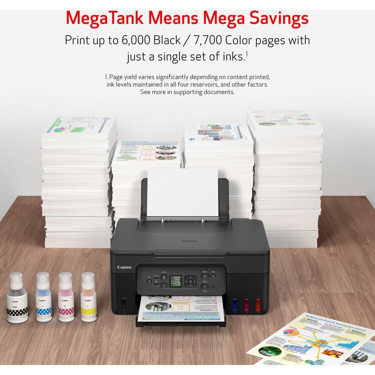PIXMA G3270 MegaTank All-in-One Inkjet (Black) (5805C002) Bundle - view 3