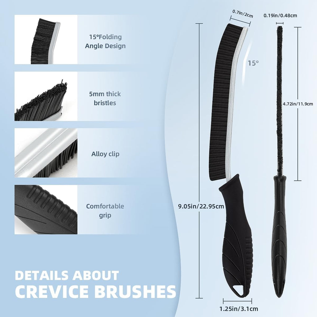 3Pcs Hard Bristle Crevice Cleaning Brush-Thin Grout Scrub Brush | House Cleaning Supplies, Dead Corners Brush, Gap Cleaning Tools for Toilet, Tile, Bathroom, Sink, Window, Kitchen (3, Black) - view 3