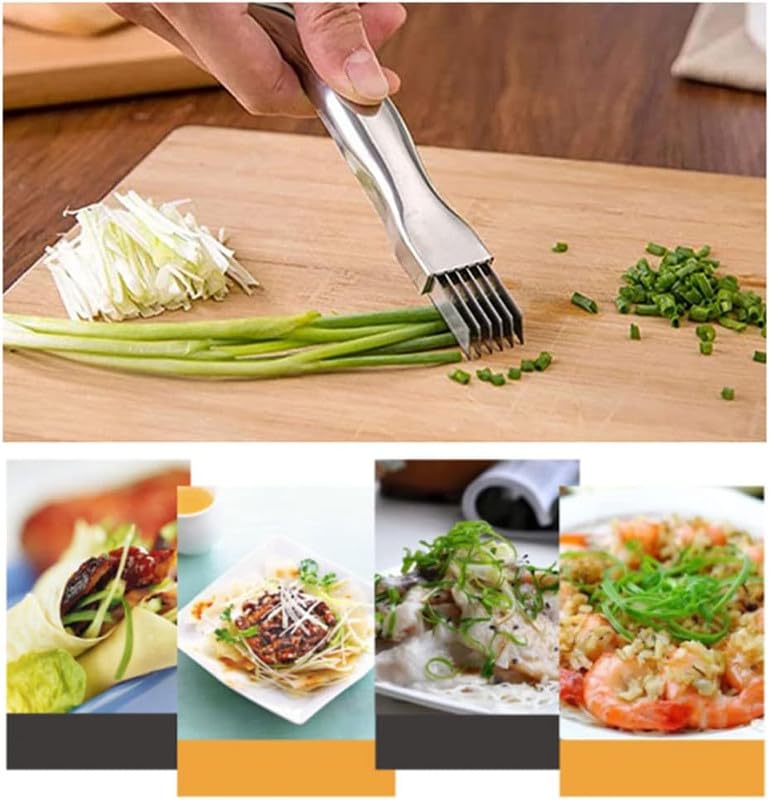 2024 New Shred Silk The Knife, Stainless Steel Chopped Green Onion Knife, Kitchen Vegetable Cutter Sharp Scallion Shredding Cutter Shred Knife Household Multifunctional Food Slicer Gadget - view 2