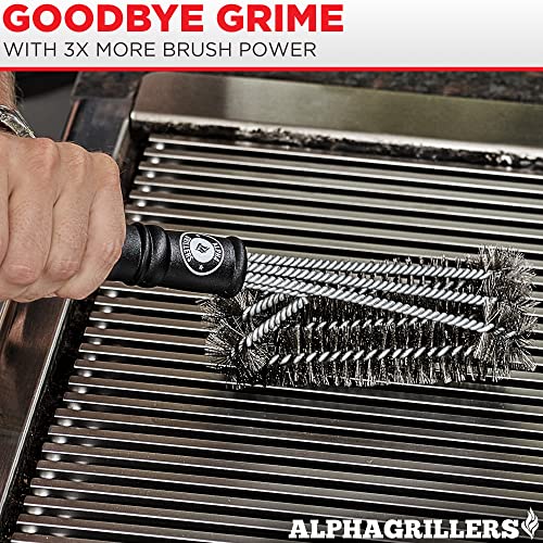 Grill Brush. Rust Proof Bbq Cleaning Scraper Accessories. Safe Stainless Steel Wire Bristle Grilling Cleaner Tools for Outdoor Barbecue Set, Incl Gas, Charcoal, Weber. Grill Brushes - view 2