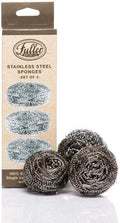 Stainless steel scrubbing sponges – 1-pack (1 set of 3 = 3 pieces) – heavy duty kitchen scour sponges for dishes, pots & pans