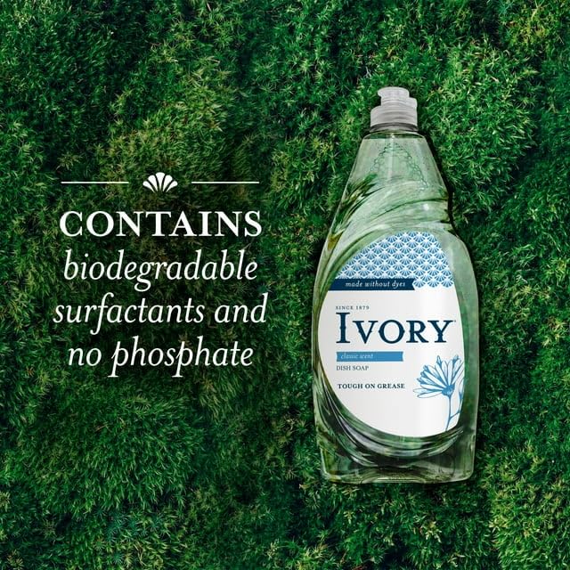 Cleaning Essentials includes Ivory Classic Dish Soap Dishwashing Liquid 709ml/24fl oz - Pack of 2, Value Bundle Packed - view 3