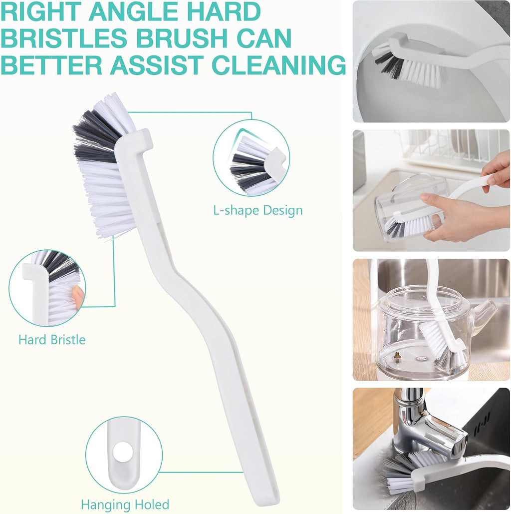 12pcs grout brush set, hard bristle crevice & baseboard tool | Crevice cleaning tool designed to reach tight spaces between tiles, sinks, cabinets and baseboards with ease - view 6