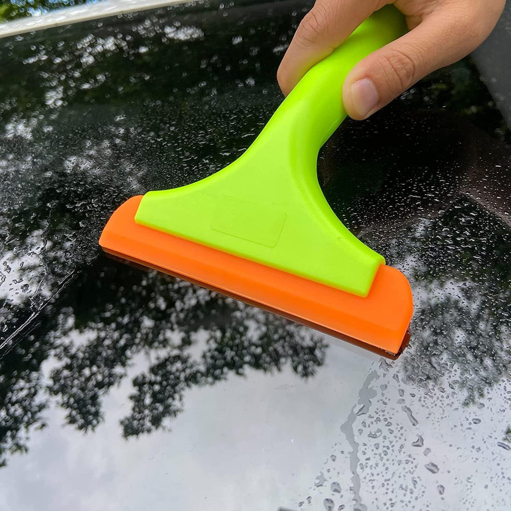 Super flexible silicone squeegee, auto water blade, water wiper, shower squeegee, 5.9'' blade and 7.5'' long handle, for car windshield, window, mirror, glass door - view 7