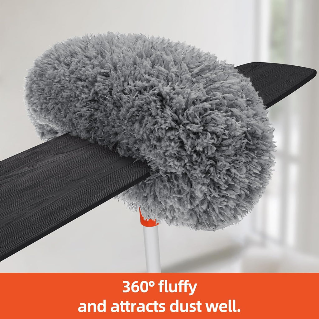 Baseboard Cleaner Tool with Handle, Extendable Long Handle Baseboard Cleaning Duster with Reusable Pads for Floorboard, Ceiling Fan Blade Cleaner Duster (Gray) - view 3