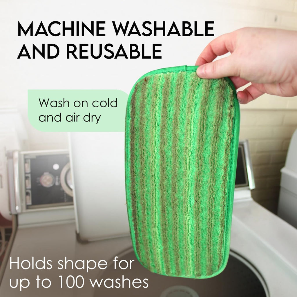 Reusable floor mop pads - pack of 2, machine washable, 12-inch microfiber mop refills - compatible with Swiffer Wet Jet - household cleaning tools - view 5