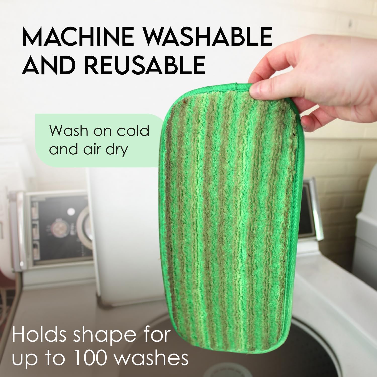 Reusable floor mop pads - pack of 2, machine washable, 12-inch microfiber mop refills - compatible with Swiffer Wet Jet - household cleaning tools - view 5
