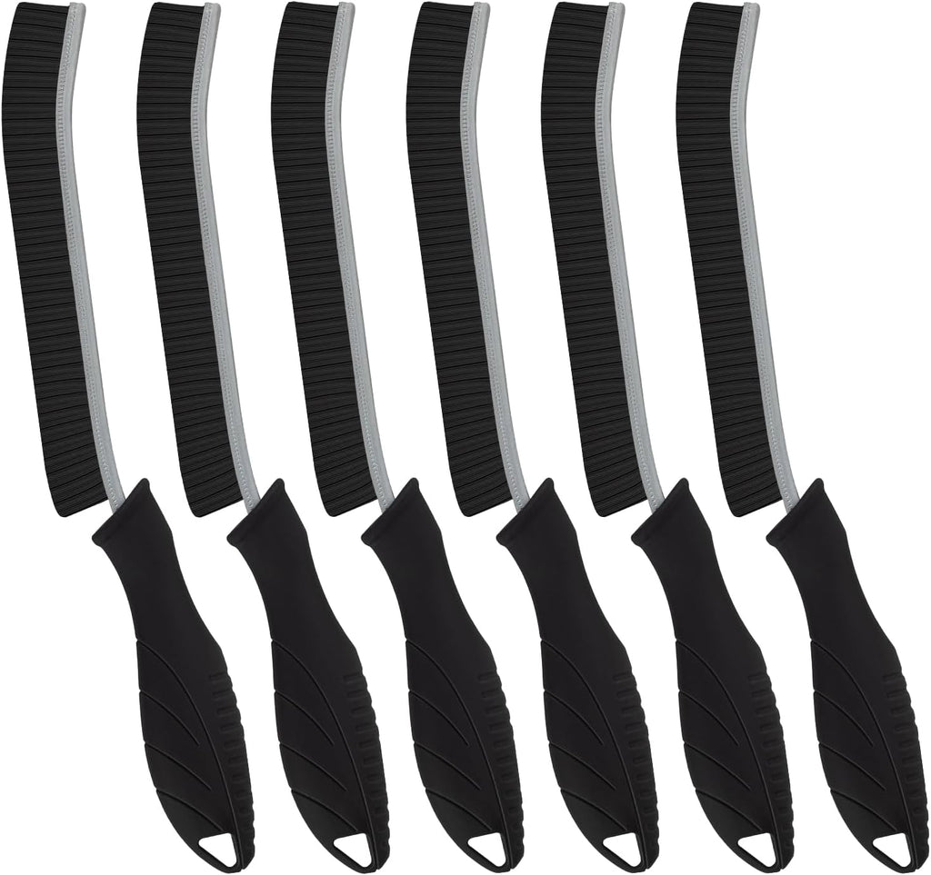 Hard Bristle Crevice Cleaning Brush - Home Cleaning Tools, Multi-Purpose Crevice Supplies for Kitchen, Bathroom, Toilet, Window, Vehicle, Faucets, Grout, Home (3, Black) - view 6