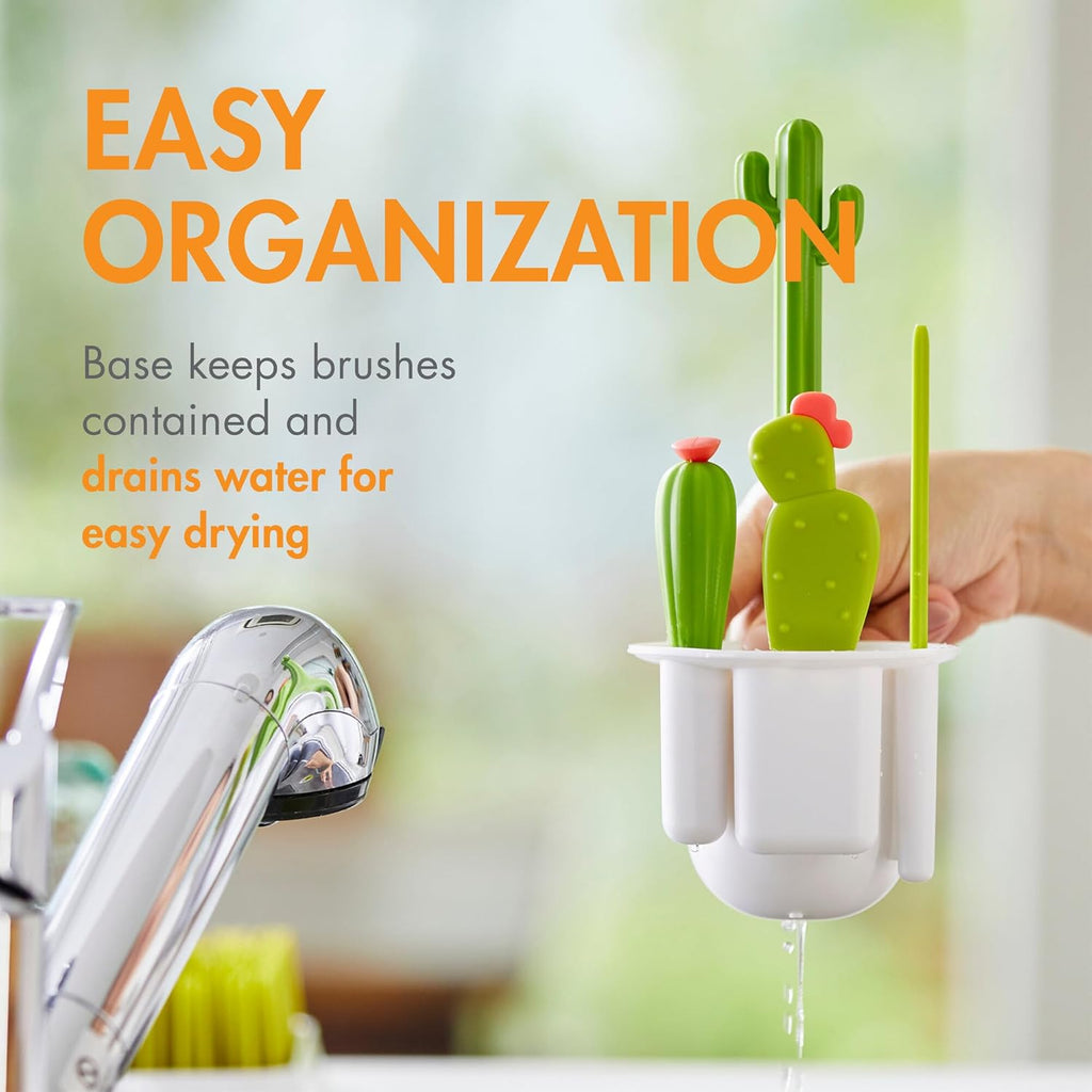 Cacti Bottle Cleaning Brush Set - Includes Bottle Brush, Nipple Brush, Detail Brush, and Straw Brush - Baby Bottle Brush Set for Bottle Drying Rack - Baby Essentials - 4 Count - view 6