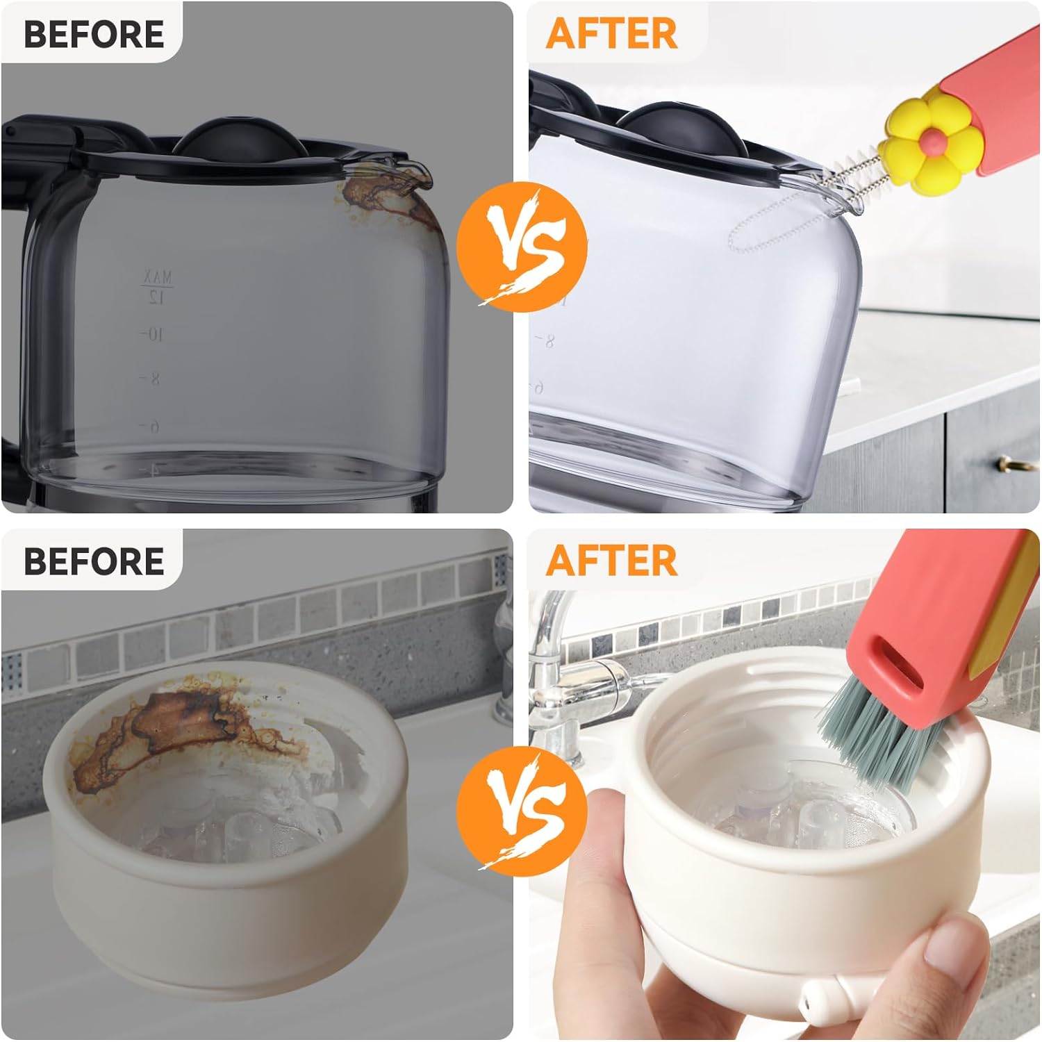 3 in 1 cup lid gap cleaning brush set, multifunctional bottle cleaning brush, cup lid gap cleaner, home kitchen crevice brush tools, multicolor - view 5