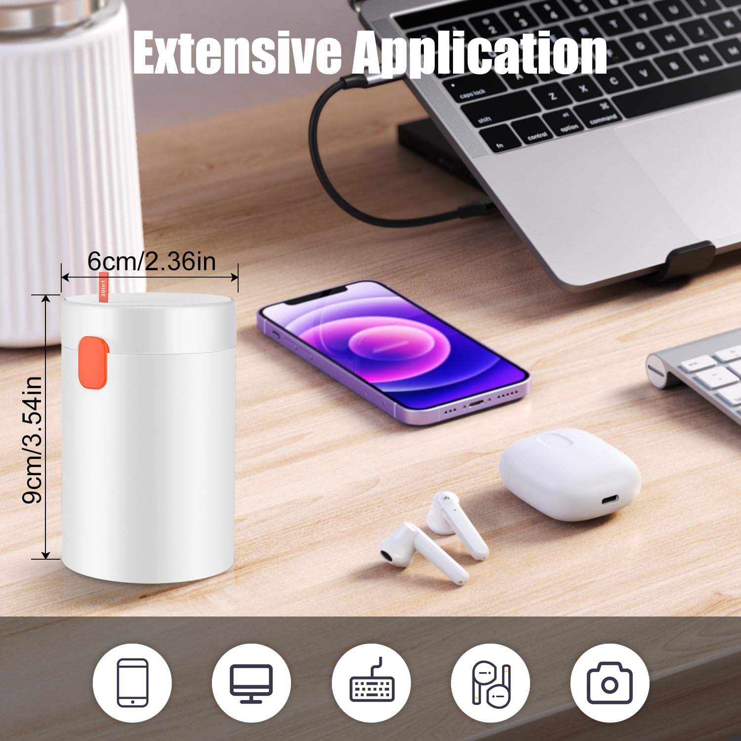 20 in 1 Multifunctional Cleaner Kit for Electronic Devices (White) | Keyboard Cleaning Brush, Headphones Cleaner Kit for AirPods, Multi-Tool for Cleaning Laptop, Earbuds, Camera, Cellphones - view 6