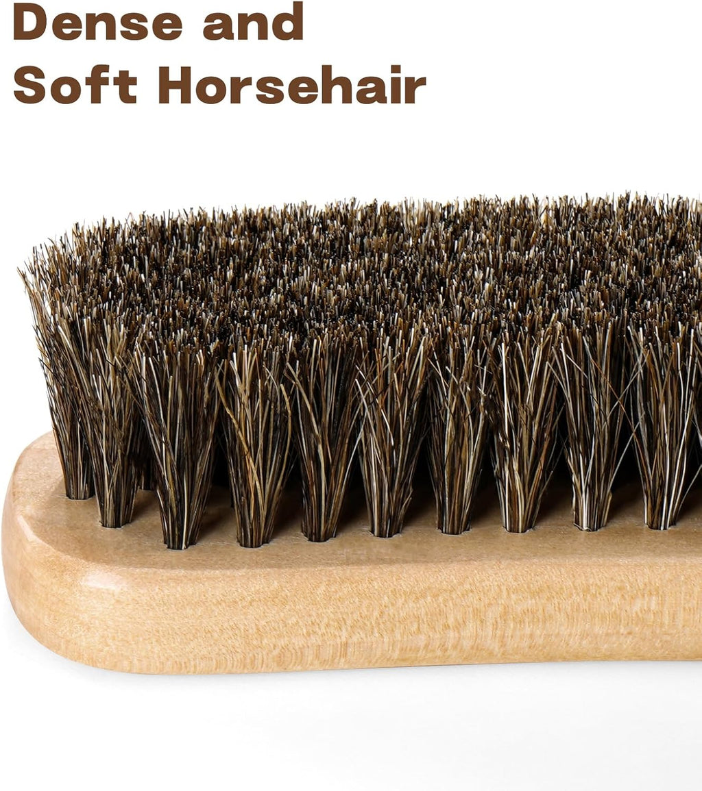 Cowboy Hat Brush Kit with Sponge Cleaning for Felt, Clothes, Shoes, 2 Pack | 100% horsehair, Lint brush Removes Dust, Pet Hair for Suede, Hats, Wool Coats, Suits, Furniture with Wood Handle Storage Bag - view 2