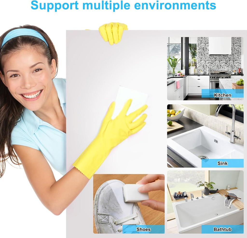 2X Density Magic Sponge Eraser,Multi-Functional Household Cleaning Kitchen Dish Sponge for Furniture,Extra Thick and Long Lasting Melamine Cleaning Sponges for Bathroom, Baseboard, Wall Cleaner (20) - view 4