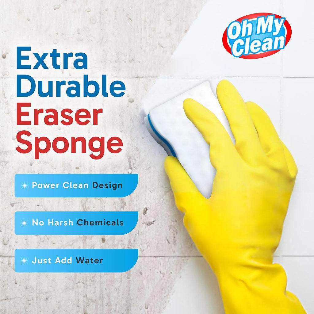 (100 Pack) Extra Durable Eraser Sponge – Extra Thick, Long Lasting Magic Melamine Cleaning Sponges in Bulk – Foam Pads for Walls, Kitchen, Bathroom, Floor & Baseboard Cleaner - view 2