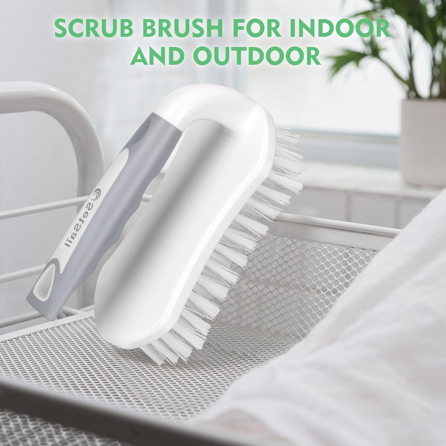 Scrub Brush, Heavy-Duty Scrub Brushes for Cleaning with Stiff Bristles Cleaning Brush for Shower, Bathroom, Carpet, Kitchen and Bathtub Scrubber - 2 Pack | Durable Bristles Ergonomic Non-Slip Tpr Grip. U-Style Hanging Loop for Storage. Use for Shower, Tub - view 7