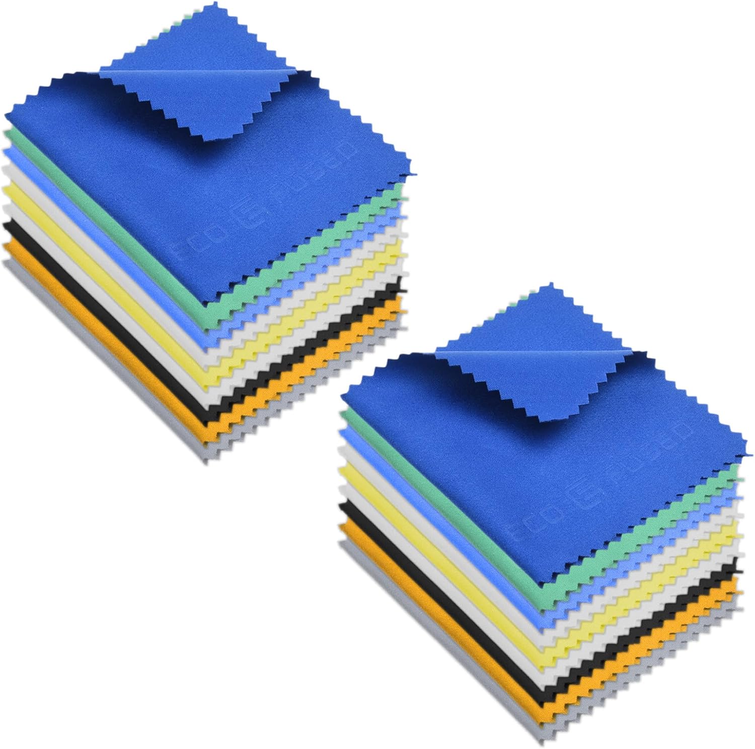 Large Microfiber Cleaning Cloths - 4 Pack - 18 x 18 inch - Perfect for Wide Screen TVs, Large Computer Monitors- Also for Cleaning Glasses, Camera Lenses, Laptops and LCD Screens- Blue/Black - view 2