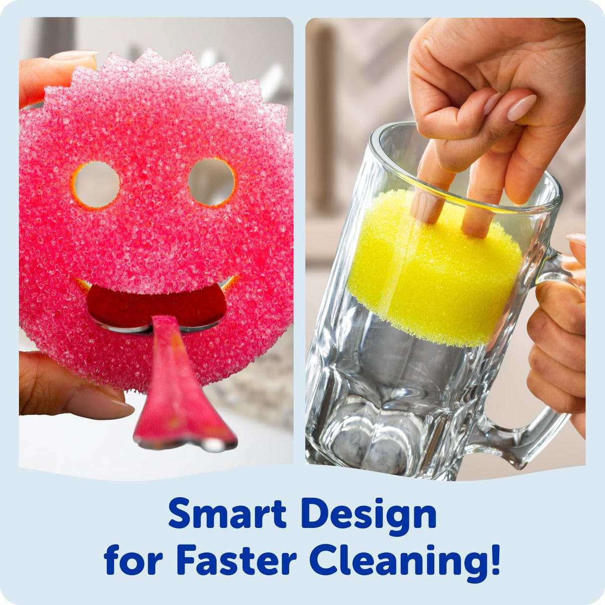 Original (4) + Scrub Mommy Kitchen Sponges (4) - Scratch-Free Dish Scrubber - Multipurpose Kitchen Cleaning Sponges - BPA Free Polymer Foam - Stain & Odor Resistant (8 Pack) - view 5