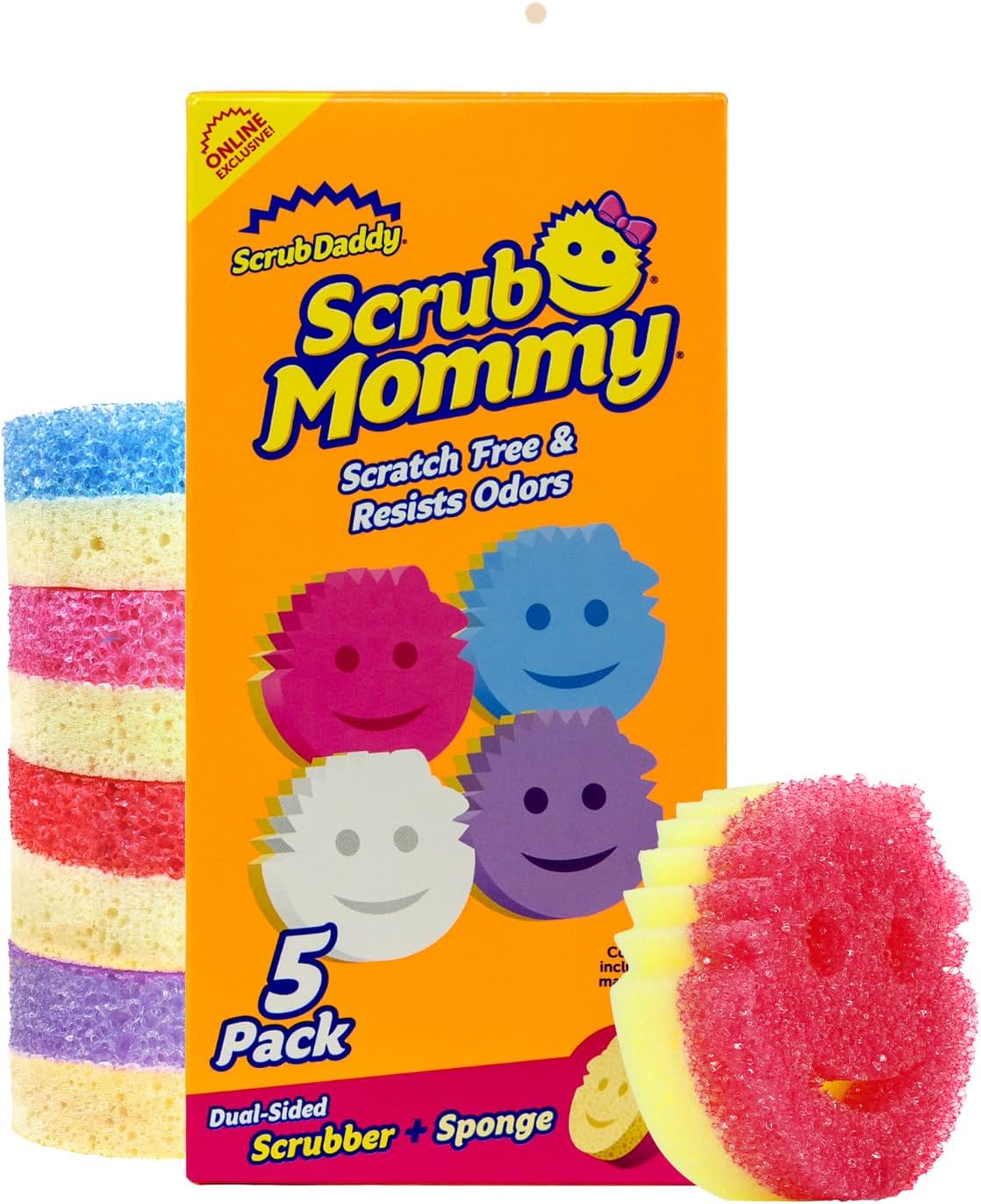 Scrub Mommy Kitchen Sponges - Dual-Sided Dish Sponges for Scrubbing - Non-Scratch Cleaning Sponges for Washing Dishes, Bathroom & Multi-Surface Cleaning - Online Exclusive (3 Count) - view 7