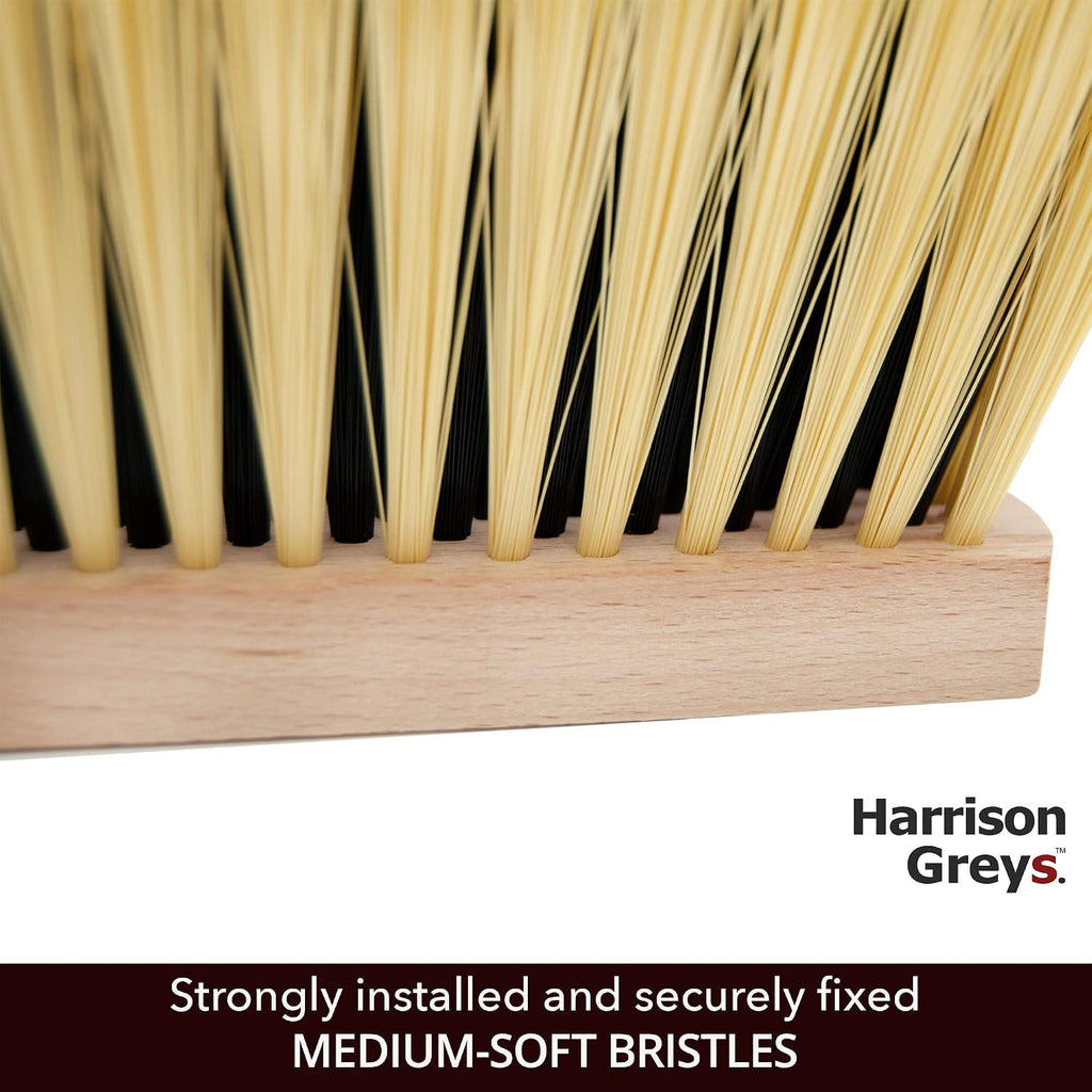 Cleaning Brush, 14.2'' Hand Broom with Medium-Soft Bristles, Wooden Handle, Multi-Purpose Dusting Brush for Home and Professional Use - view 3