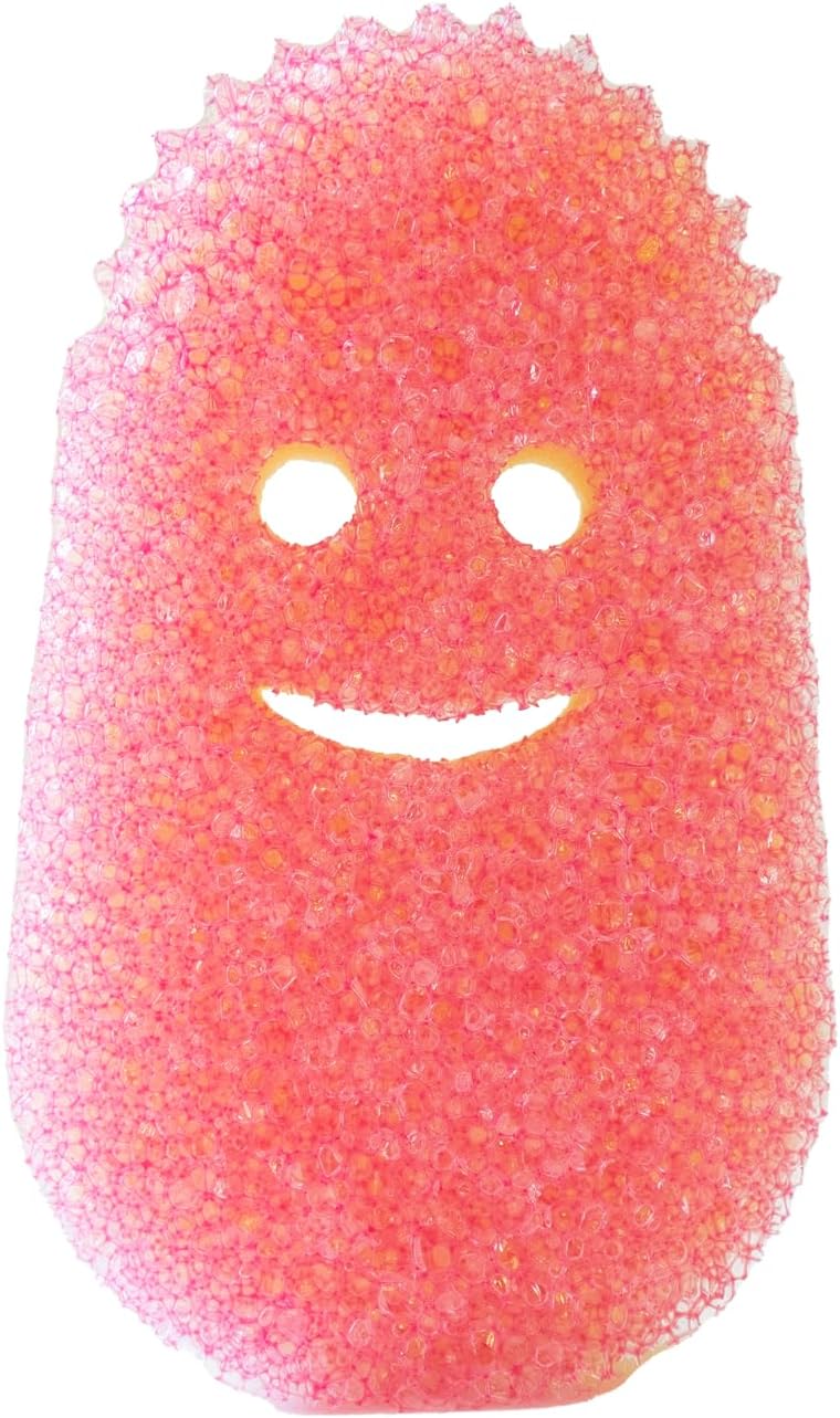 Dish Wand Scrubbing Brush Replacement Heads, Soap Dispensing Brushes, Texture Changing Washing Up Sponges, Detachable Dish Daddy Head Sponge Refills, Pink 2 Pack - view 5