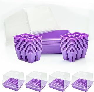 Bootstrap Farmer Countertop Seed Starter Kit in Purple, Reusable 1010 Tray Bundle with Inserts and Humidity Dome