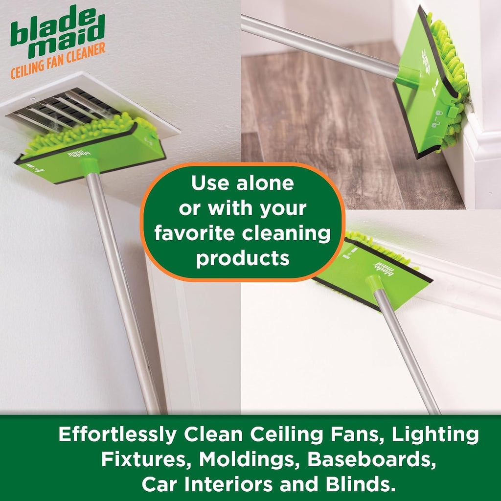 Ceiling Fan Blade Cleaner & Duster | Extendable Pole for High Ceilings, Moldings, Blinds, Walls & Cars, Corner Cleaning Tool, with Reusable Microfiber Pads | Size 3 feet (Pack of 1) - view 5