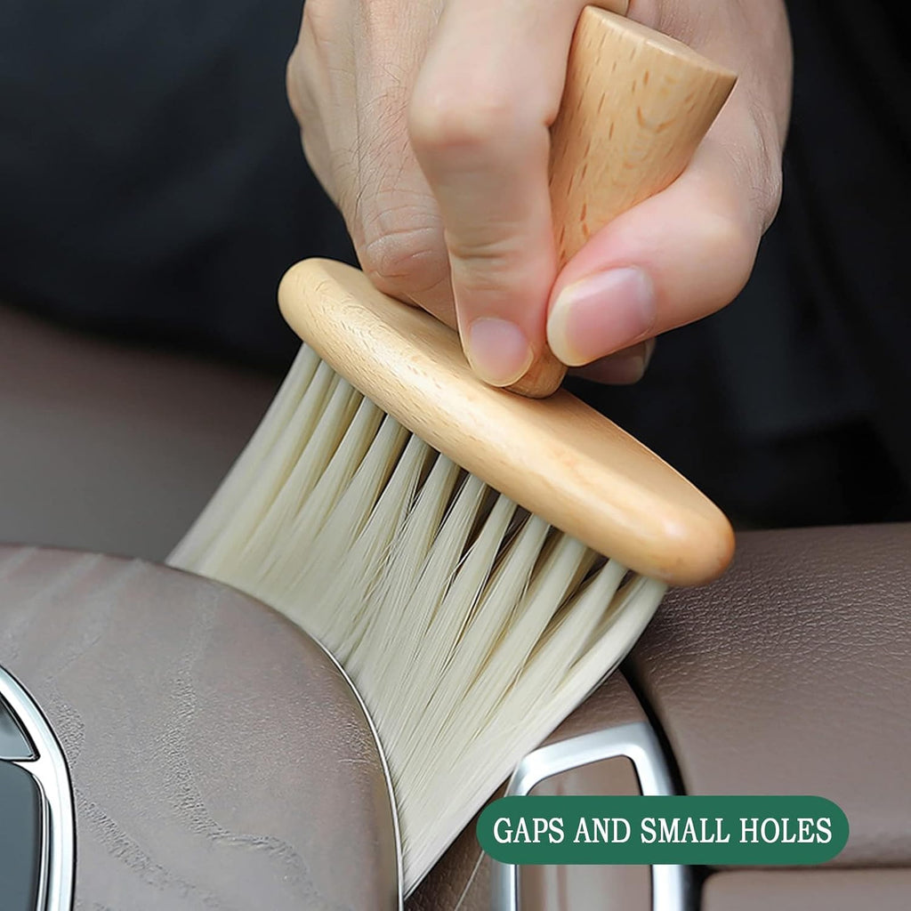 High Density Ultra Soft Detail Brush Kit - Automotive Interior Cleaning Tool with Soft Hair, Wooden Handle, Deep Cleaning for Keyboards, Laptop, Sofa and Dusting (B-1PC) - view 7