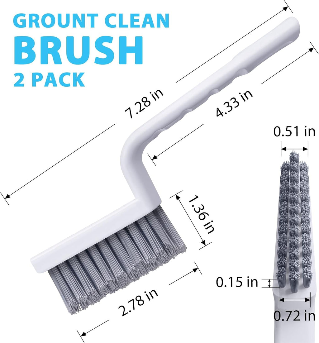 Grout Cleaner Brush V Shape, Stiff Grout Cleaning Brushes for Tile Floor, Handheld Grout Scrub Brush Set for Shower, Bathroom, Kitchen, Household Use,2 pcs | Stiff Grout Cleaning Brushes For Tile Floor, Handheld Grout Scrub Brush Set For Shower, Bathroom, - view 7