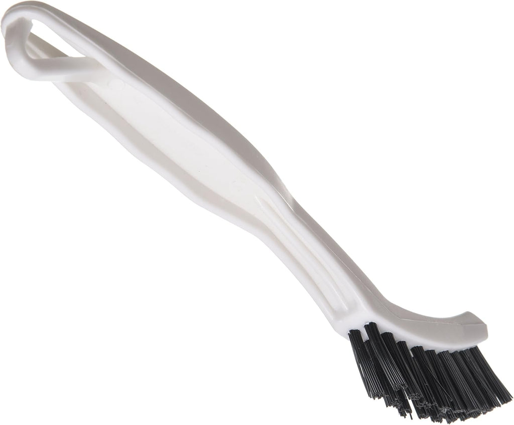 Grout Brush with Stiff Nylon Bristles, 8 Inch, White | Flo-Pac, Stiff Crimped Nylon Bristles, 2.75-Inch Brush Section, Narrow Crevices, BPA Free