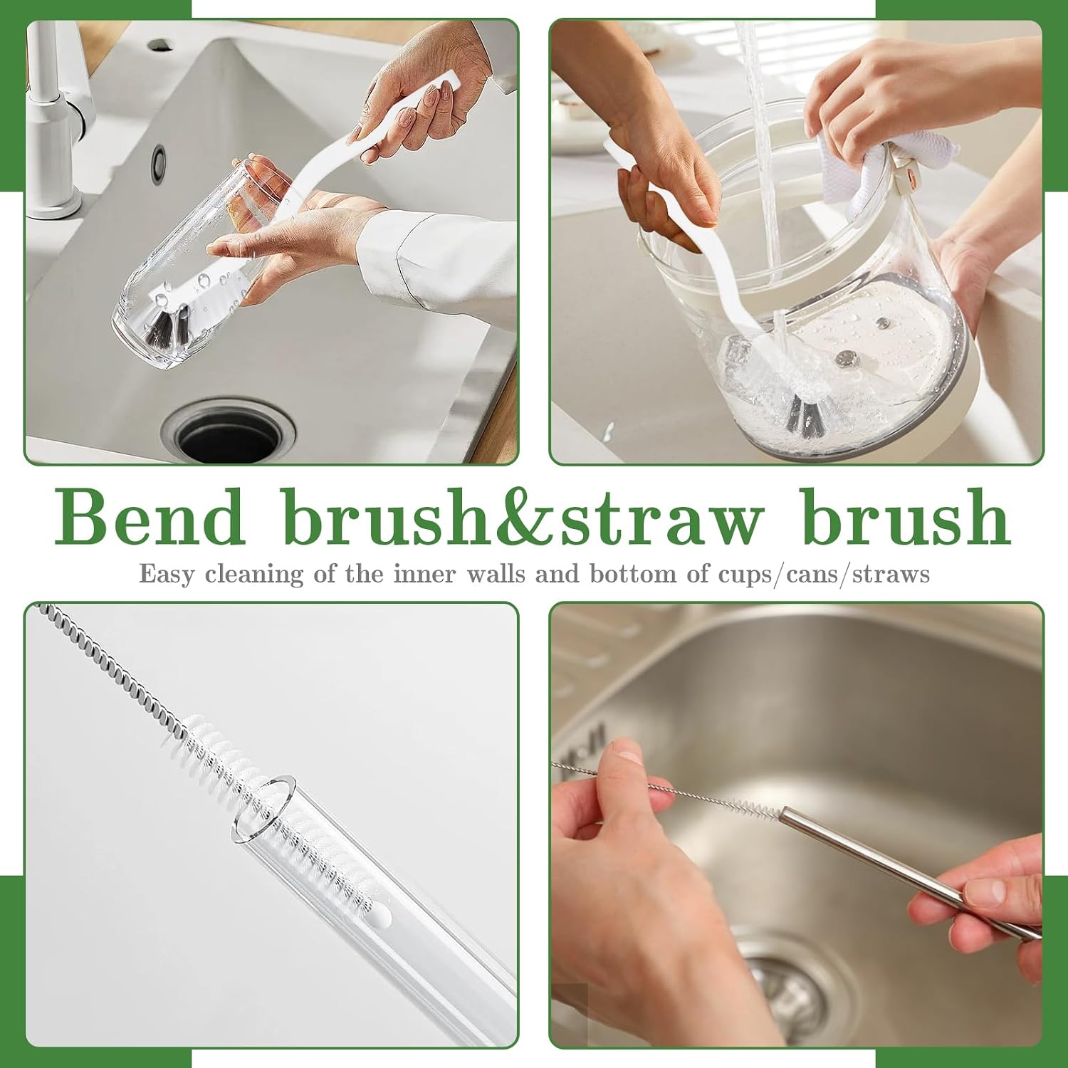 Crevice Cleaning Brush, Multifunctional Grout Brush and Straw Brush, 15 Pcs | Hard Bristle Scrub Brushes Tools; Non-Slip Handle; Hanging Hole; Multi-use for Cleaning Bathroom, Kitchen and Corners - view 2