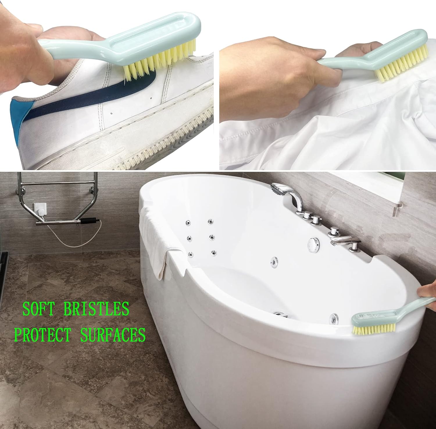 Cleaning Brush Shoe Kitchen Bottle Brush Sink Bathroom Household Dish Pot Pan Edge Corners Tile Lines Brush with Stiff Bristles - view 4