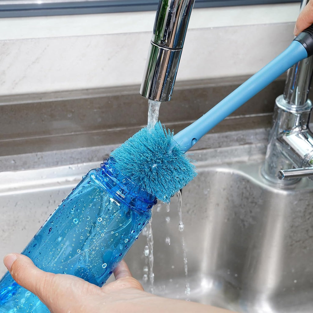 2-in-1 Bottle Brush and Straw Cleaner Brush, Smokey Blue, 1 Pack | Long Handle Water Bottle Scrubbing Brush for Water Bottles, Glasswares, Mugs, Flasks, Tumblers and Kitchen Sink - view 7