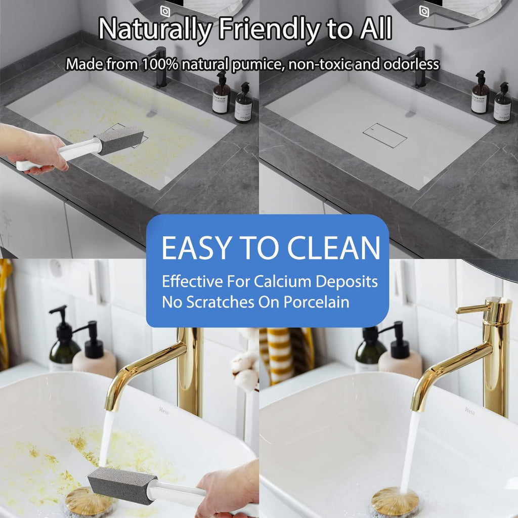 2 Pack pumice stone for toilet cleaning, extra long handle for removing bowl ring, pool, bathroom, toilet brush - view 6