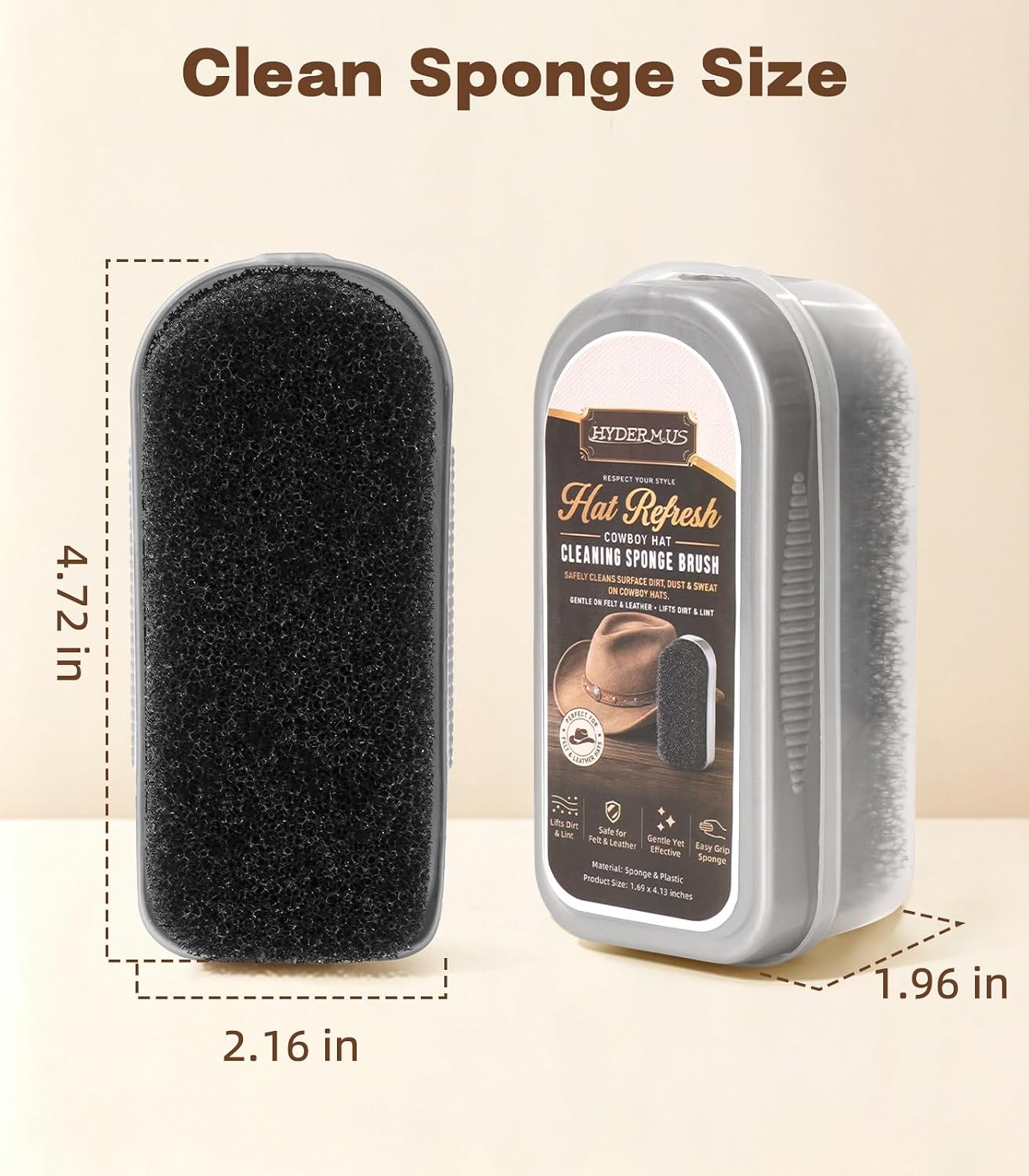 Cowboy Hat Brush Kit with Sponge Cleaning for Felt, Clothes, Shoes, 2 Pack | 100% horsehair, Lint brush Removes Dust, Pet Hair for Suede, Hats, Wool Coats, Suits, Furniture with Wood Handle Storage Bag - view 5