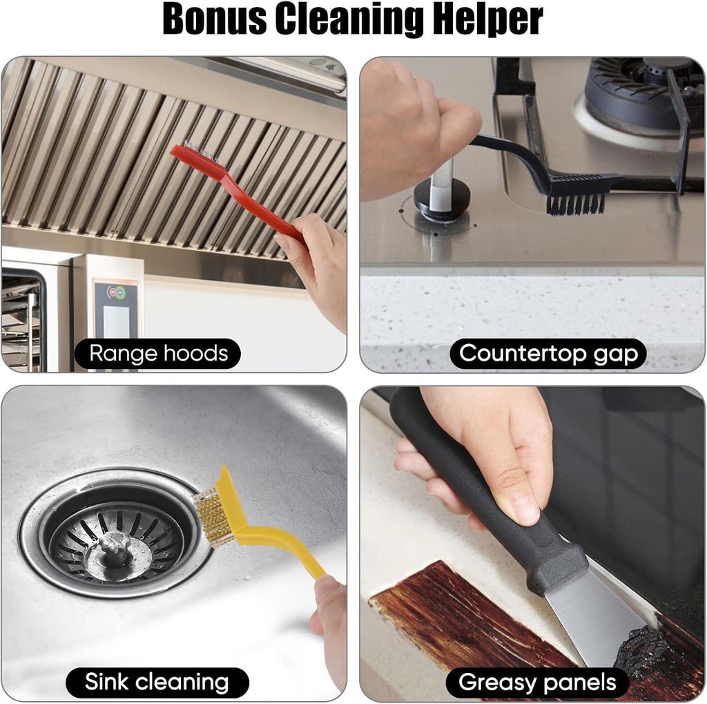 12pcs grout brush set, hard bristle crevice & baseboard tool | Crevice cleaning tool designed to reach tight spaces between tiles, sinks, cabinets and baseboards with ease - view 5