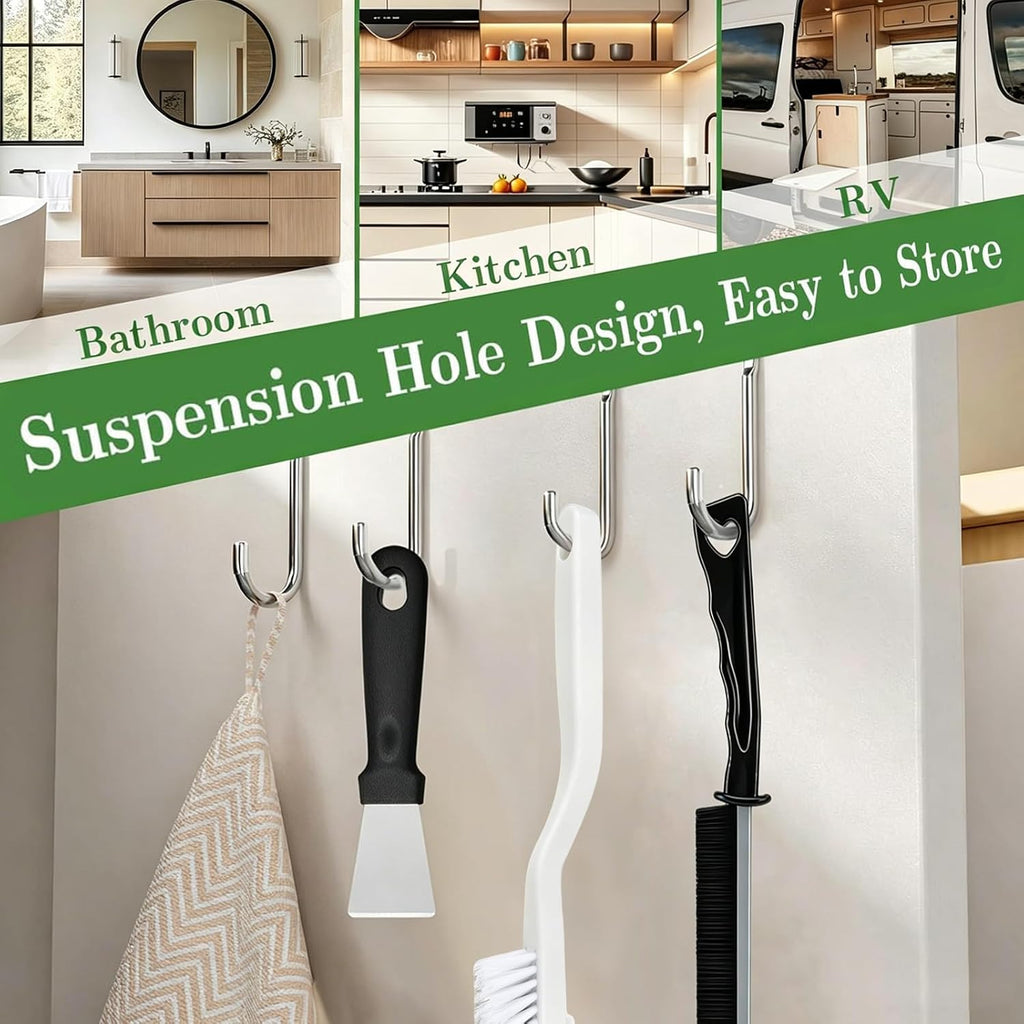Crevice Cleaning Brush, Multifunctional Grout Brush and Straw Brush, 15 Pcs | Hard Bristle Scrub Brushes Tools; Non-Slip Handle; Hanging Hole; Multi-use for Cleaning Bathroom, Kitchen and Corners - view 7