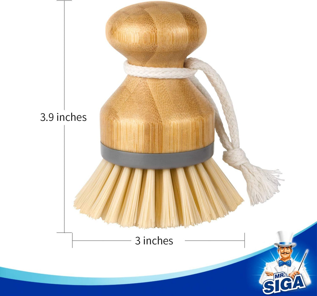 Bamboo Palm Brush, Dish Scrub Brush, Bamboo Dish Brush, Pack of 2 | Scrub brush for dishes, pans, pots, kitchen sink cleaning, palm scrubber, palm scrub brush, dish scrubber - view 7