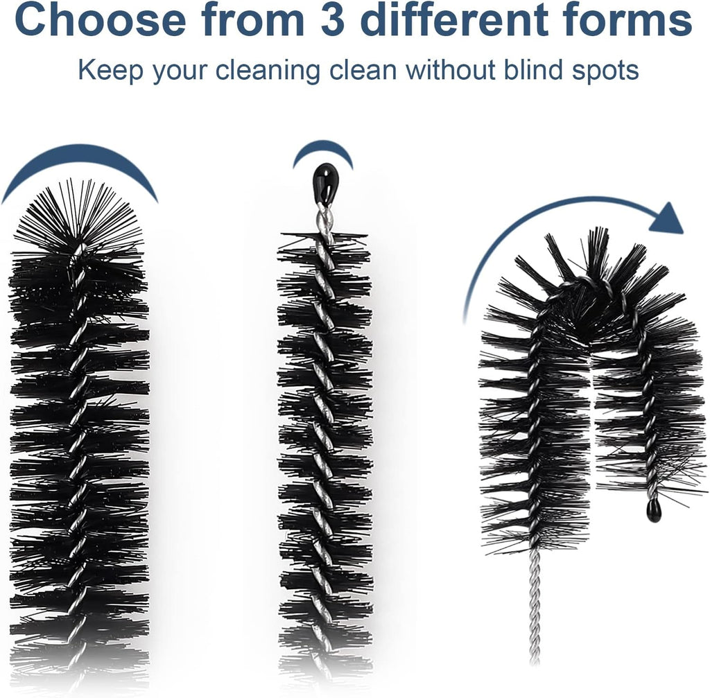 12 pcs straw cleaner brushes set, 8.2 inch nylon cleaning brush, black tube cleaner brushes for tumbler, sippy cup, water bottles, hummingbird feeders, pipes, sink drain & pet waterers - view 5