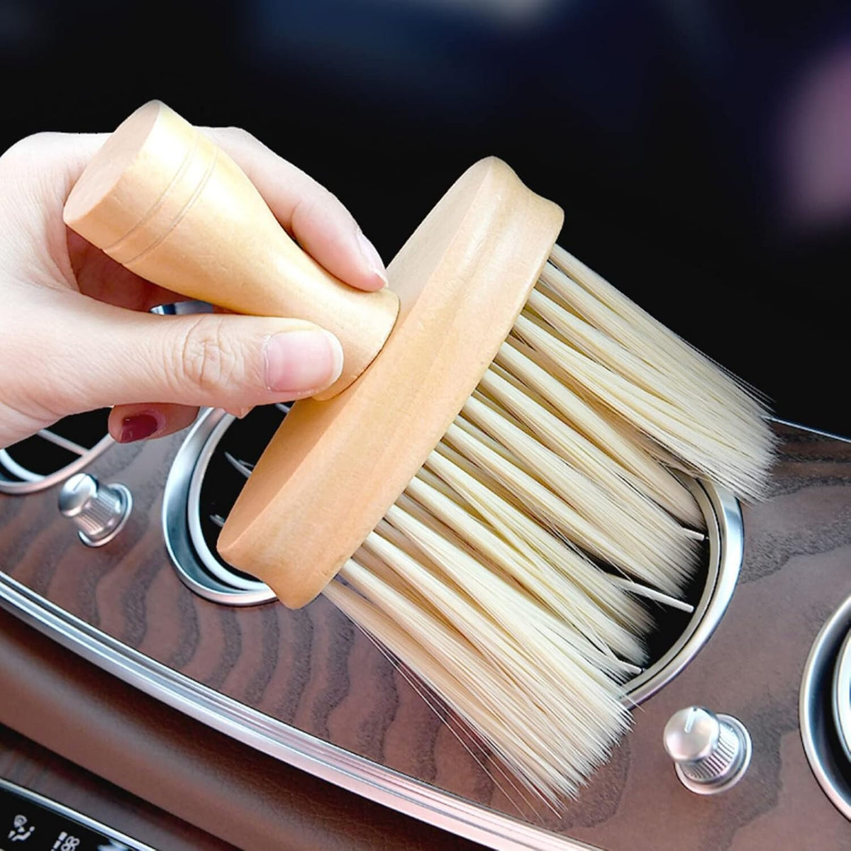 High Density Ultra Soft Detail Brush Kit - Automotive Interior Cleaning Tool with Soft Hair, Wooden Handle, Deep Cleaning for Keyboards, Laptop, Sofa and Dusting (B-1PC) - view 8