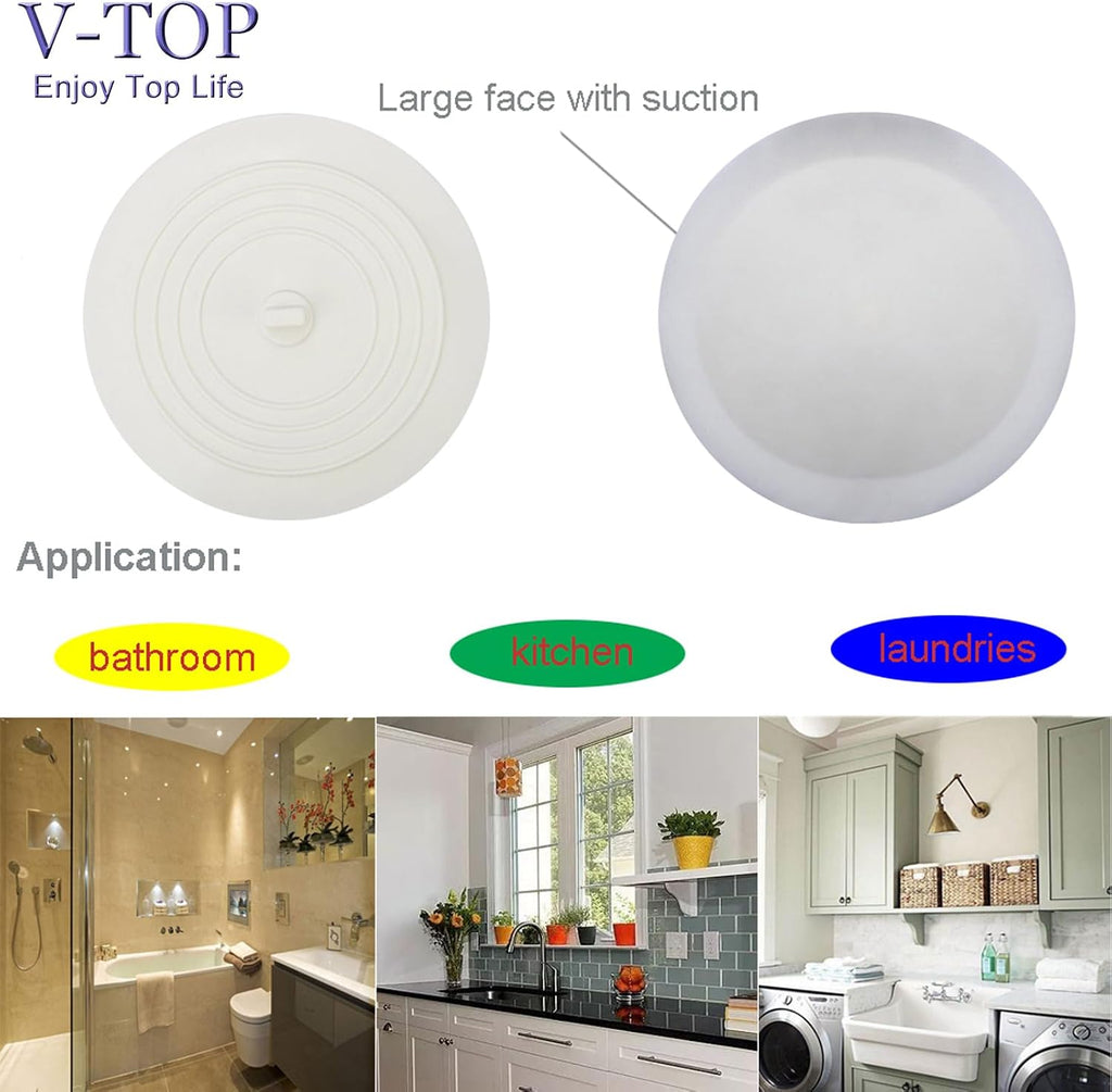 Shower drain hair catcher tub stopper, drain cover for shower to catcher hair, silicone bathtub drain plug suit for bathroom kitchen and laundry, 4 pack - view 5