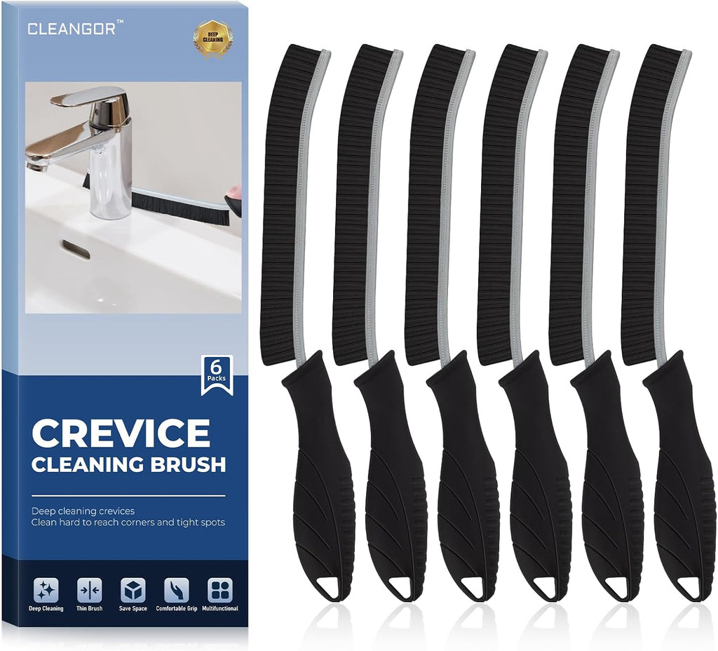 Crevice Cleaning Brushes, Cleaner Scrub Brush Tool for Crevice | Hard to Reach Tight Space, Home Essentials, Cleaning Supplies for Shower, Bathroom, Kitchen, Toilet, Window