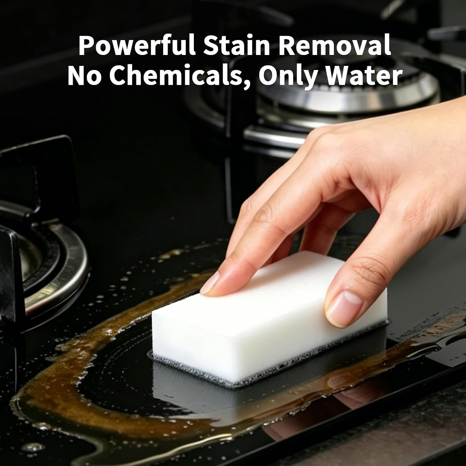 45+5 Bonus Extra Thick Melamine Foam Cleaning Pads | Durable, Heavy Duty Wall Cleaner & Shoe Scrubber, Bathroom, Kitchen, Baseboard, Non-Scratch, Just Add Water - view 3