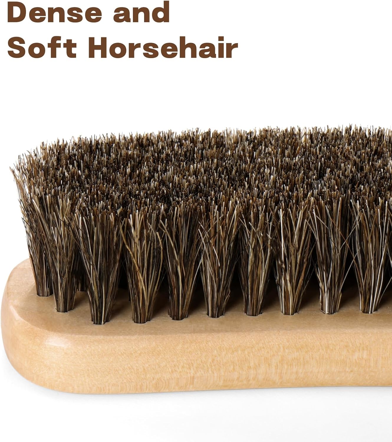Cowboy Hat Brush Horsehair Cleaning Brush for Felt Hats Wool Suede Clothes | 100% Horsehair, Removes Dust, Lint, Pet Hair for Coats Suits Shoes Furniture Brim Edges Seams, with Wood Handle, Storage Bag - view 3